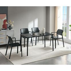 Masa Tempo Kondela Salton 74x130 (Black) Thumb