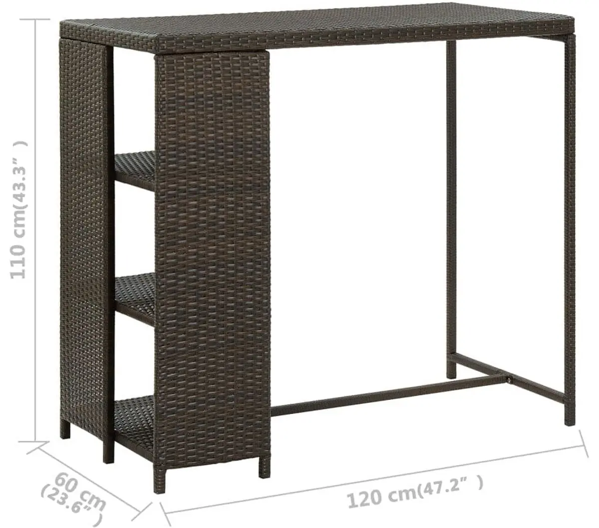 Барный стол VidaXL 313475 (Brown)