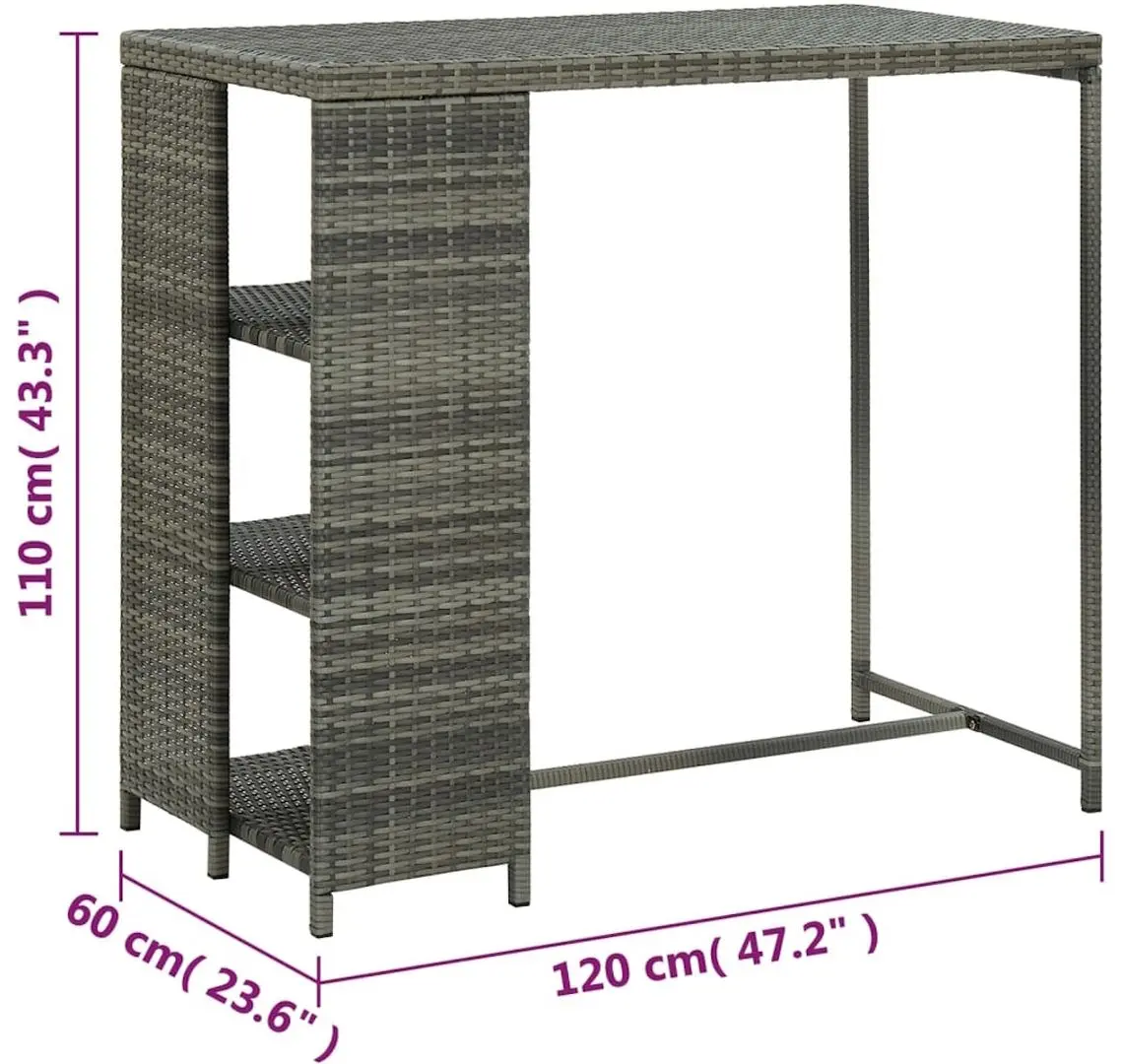Masa de bar VidaXL 313477 (Grey)
