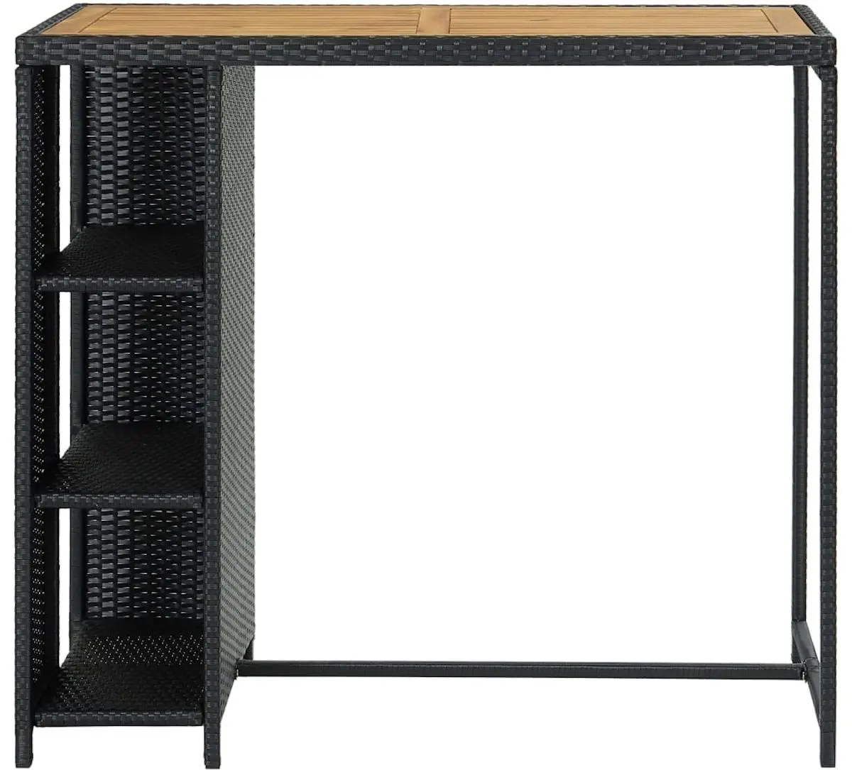 Masa de bar VidaXL 313478 (Black/Acacia)