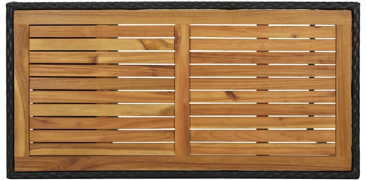 Masa de bar VidaXL 313478 (Black/Acacia)