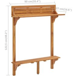 Masa suspendata de balcon VidaXL 310253 (Acacia) Thumb