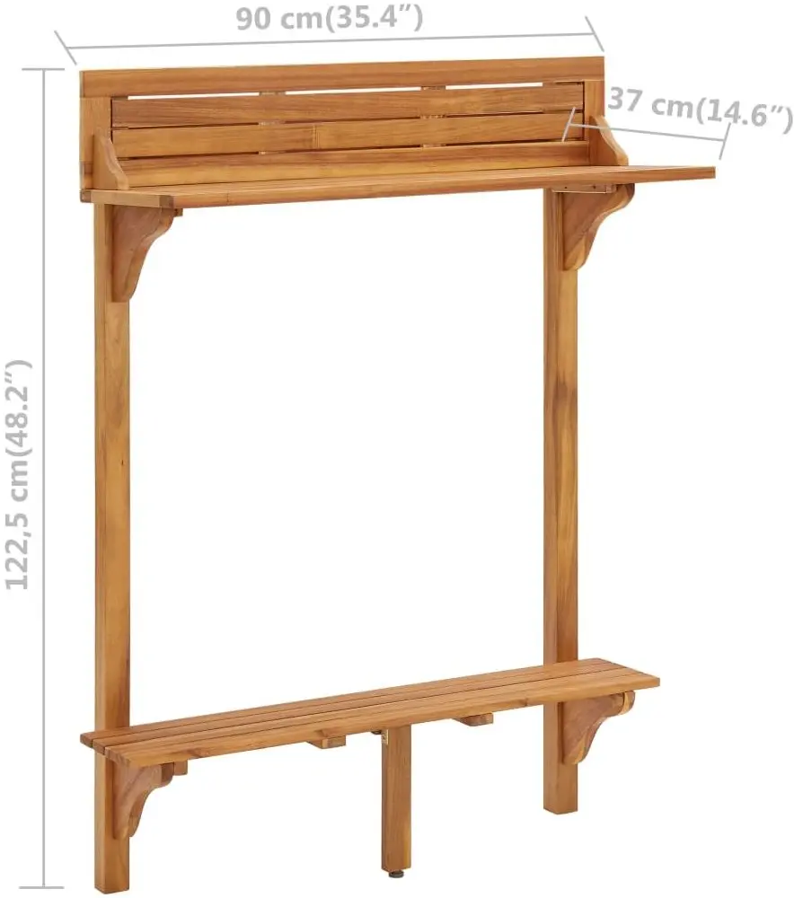 Masa suspendata de balcon VidaXL 310253 (Acacia)