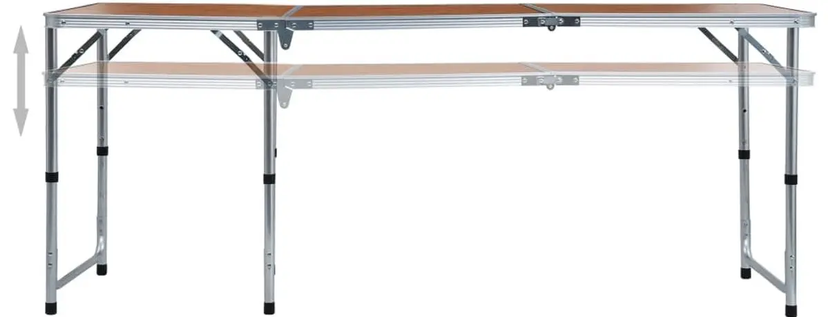 Складной стол VidaXL 48174 (Brown/Silver) - 3