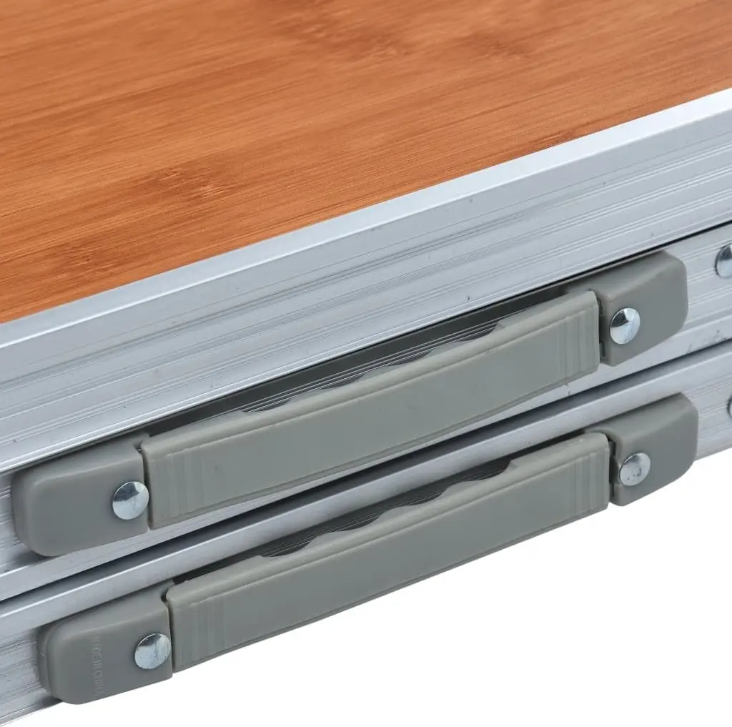 Складной стол VidaXL 48174 (Brown/Silver) - 8