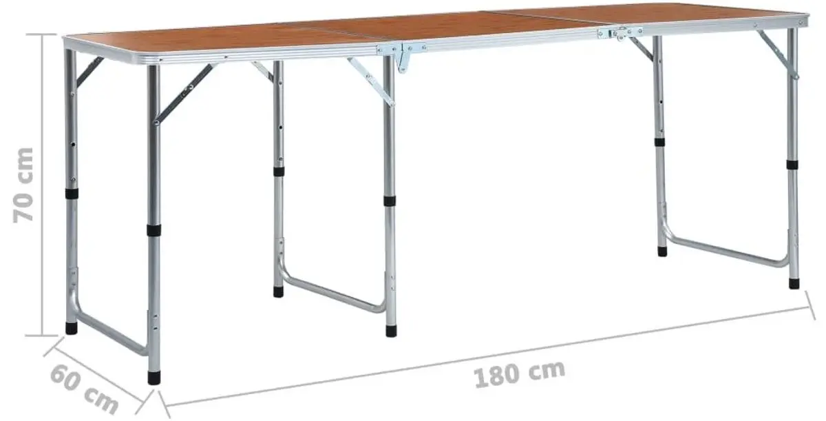 Складной стол VidaXL 48174 (Brown/Silver) - 9