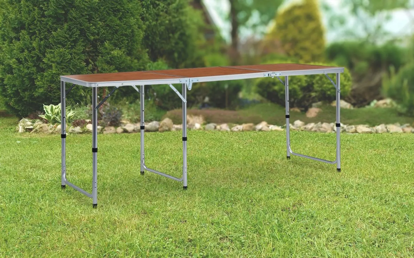 Складной стол VidaXL 48174 (Brown/Silver)