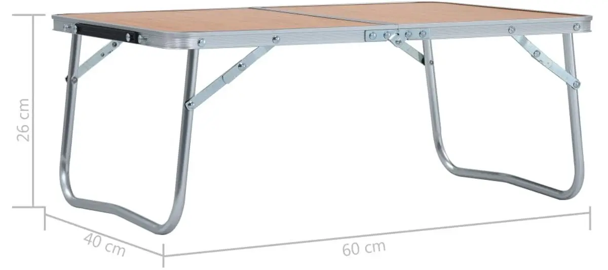 Складной стол VidaXL 48186 (Brown/Silver) - 8