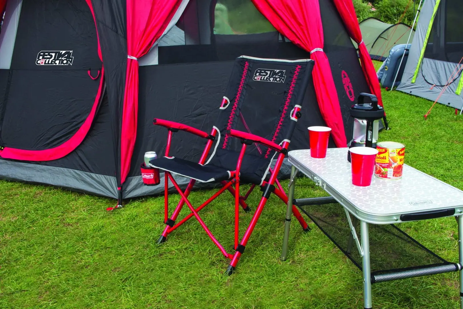 Scaun pliabil Coleman Bungee Festival (Black/Red) - 6