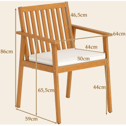 Set scaune de gradina Costway HW74386TK-2 (Natural/White) Thumb