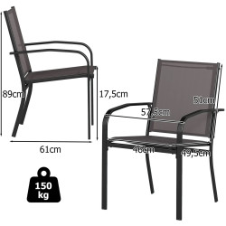 Комплект садовых стульев Costway NP12645GR-2 (Grey) Thumb