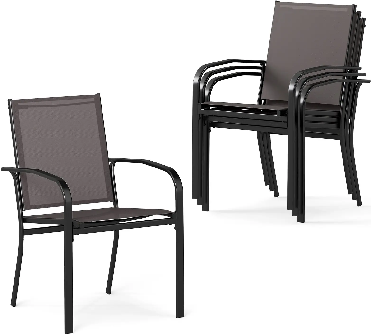 Set scaune de gradina Costway NP12645GR-4 (Grey) - 2