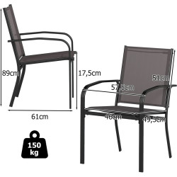 Set scaune de gradina Costway NP12645GR-4 (Grey) Thumb