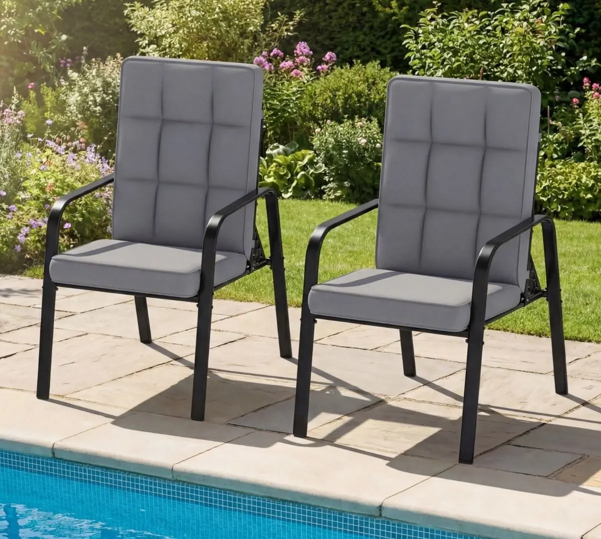Set scaune de gradina Costway NP12944GR-2 (Gray) - 6