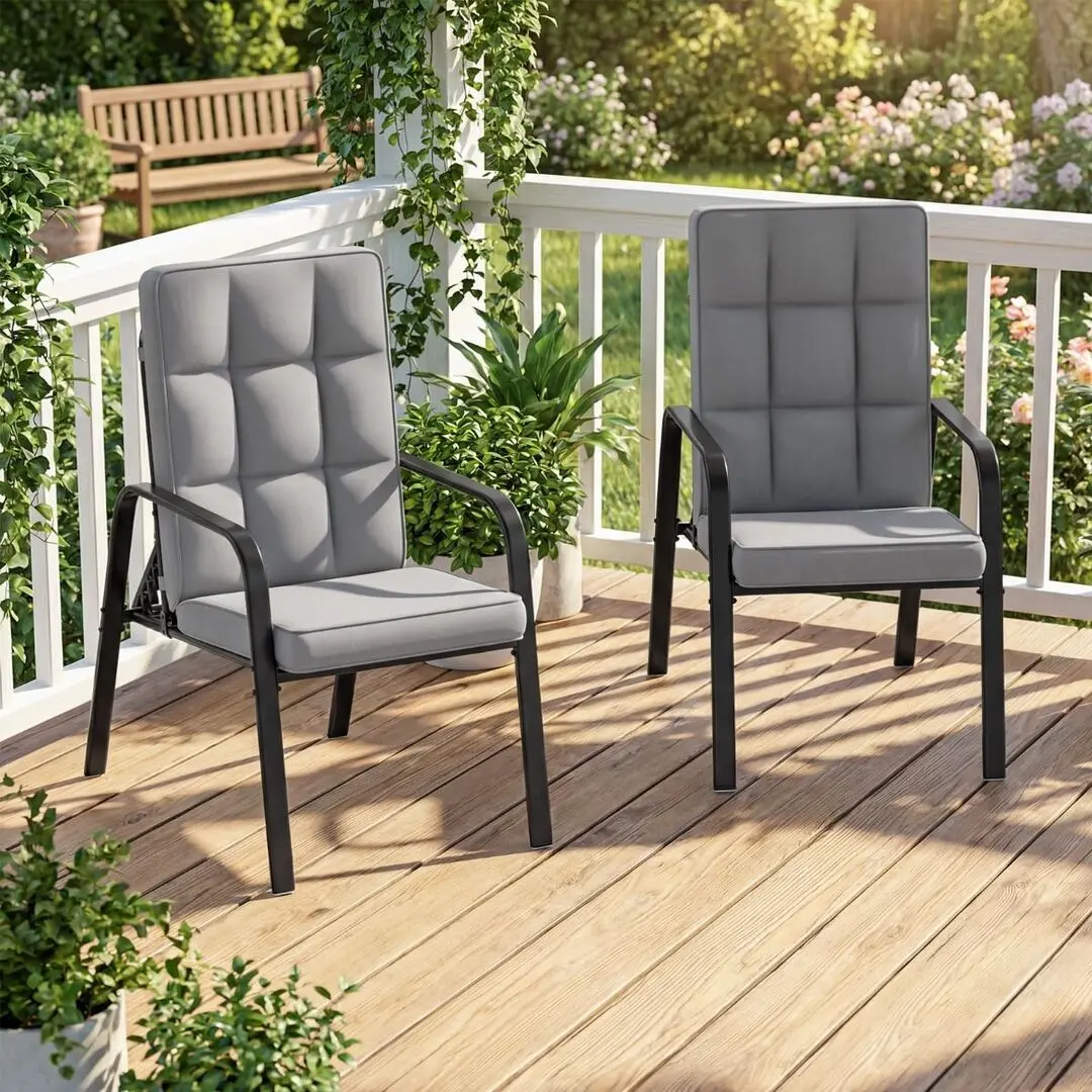 Set scaune de gradina Costway NP12944GR-2 (Gray)