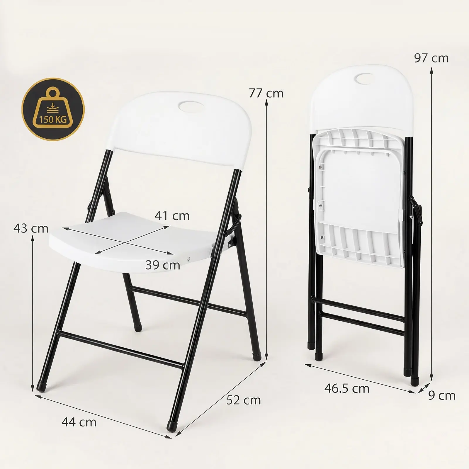 Set scaune pliabile Costway JV14598WH-6 (White) - 3