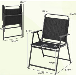 Комплект складных стульев Costway NP12282DK-2 (Black) Thumb