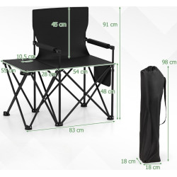Комплект складных стульев Costway NP12552BK-2 (Black) Thumb