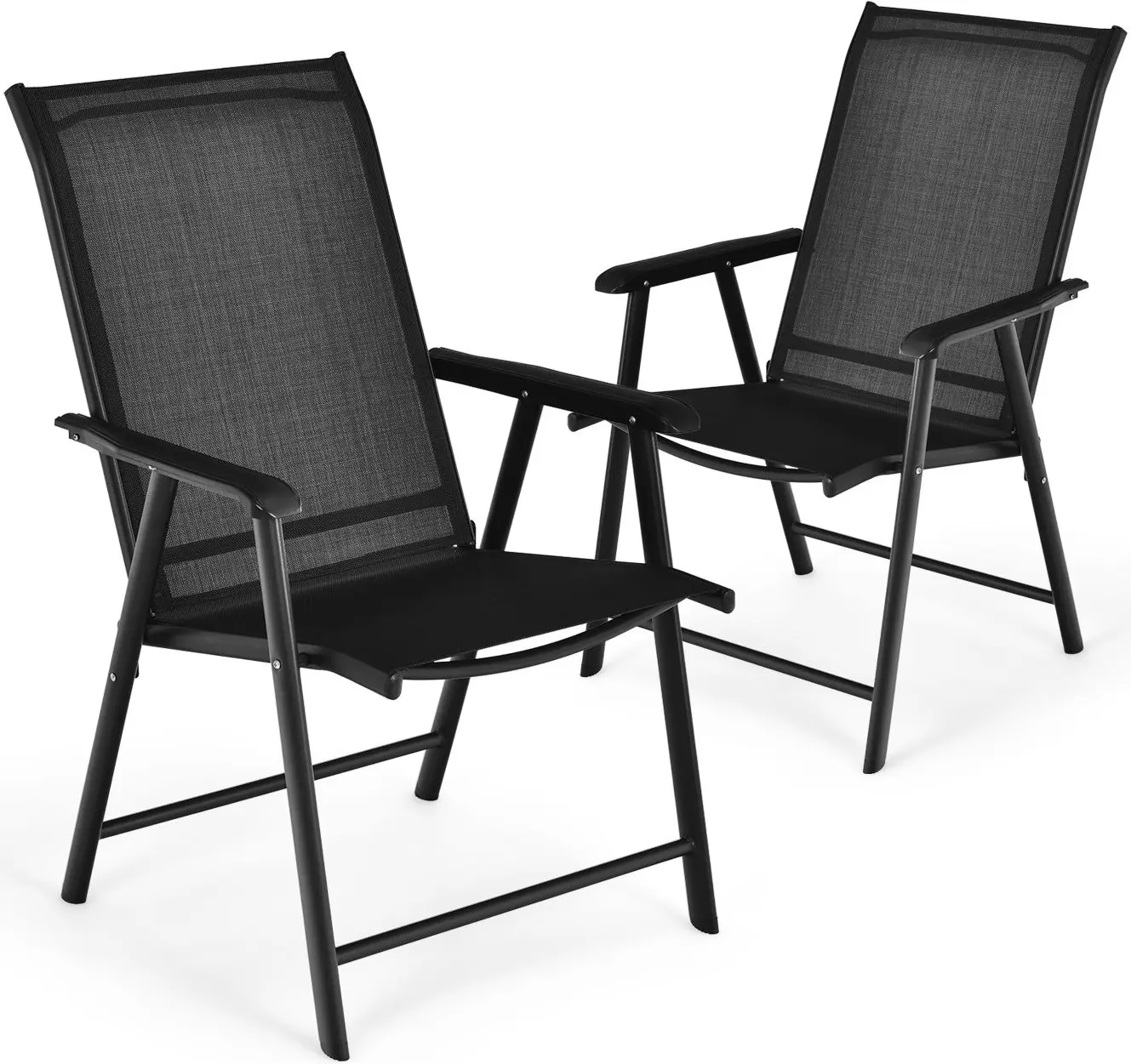 Комплект складных стульев Costway OP3097BK-2 (Black) - 2