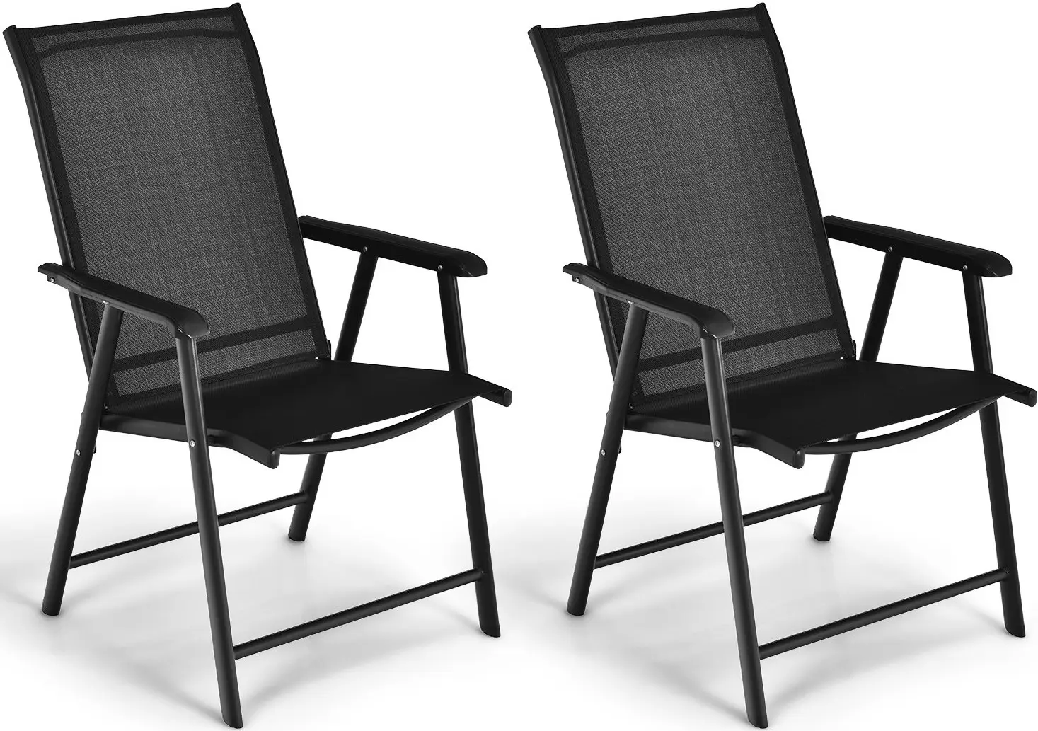 Комплект складных стульев Costway OP3097BK-2 (Black) - 3