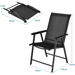 Комплект складных стульев Costway OP3097BK-2 (Black) Thumb