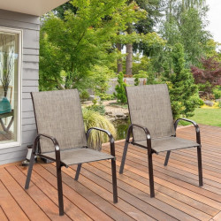 Set scaune de gradina Costway HW63630GR-2 (Grey)