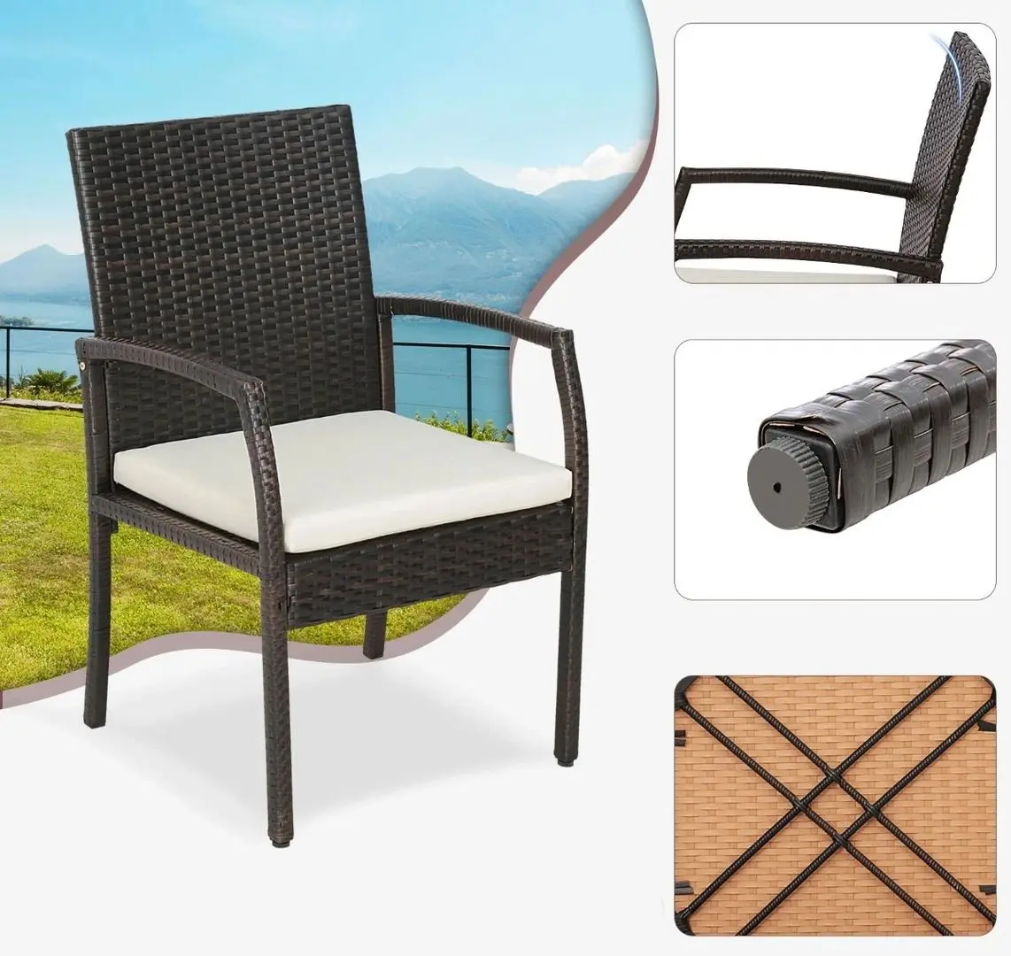 Набор садовых стульев Costway HW70830-2 (Brown/Beige)