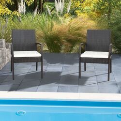 Set scaune de gradina Costway HW70830-2 (Brown/Beige)