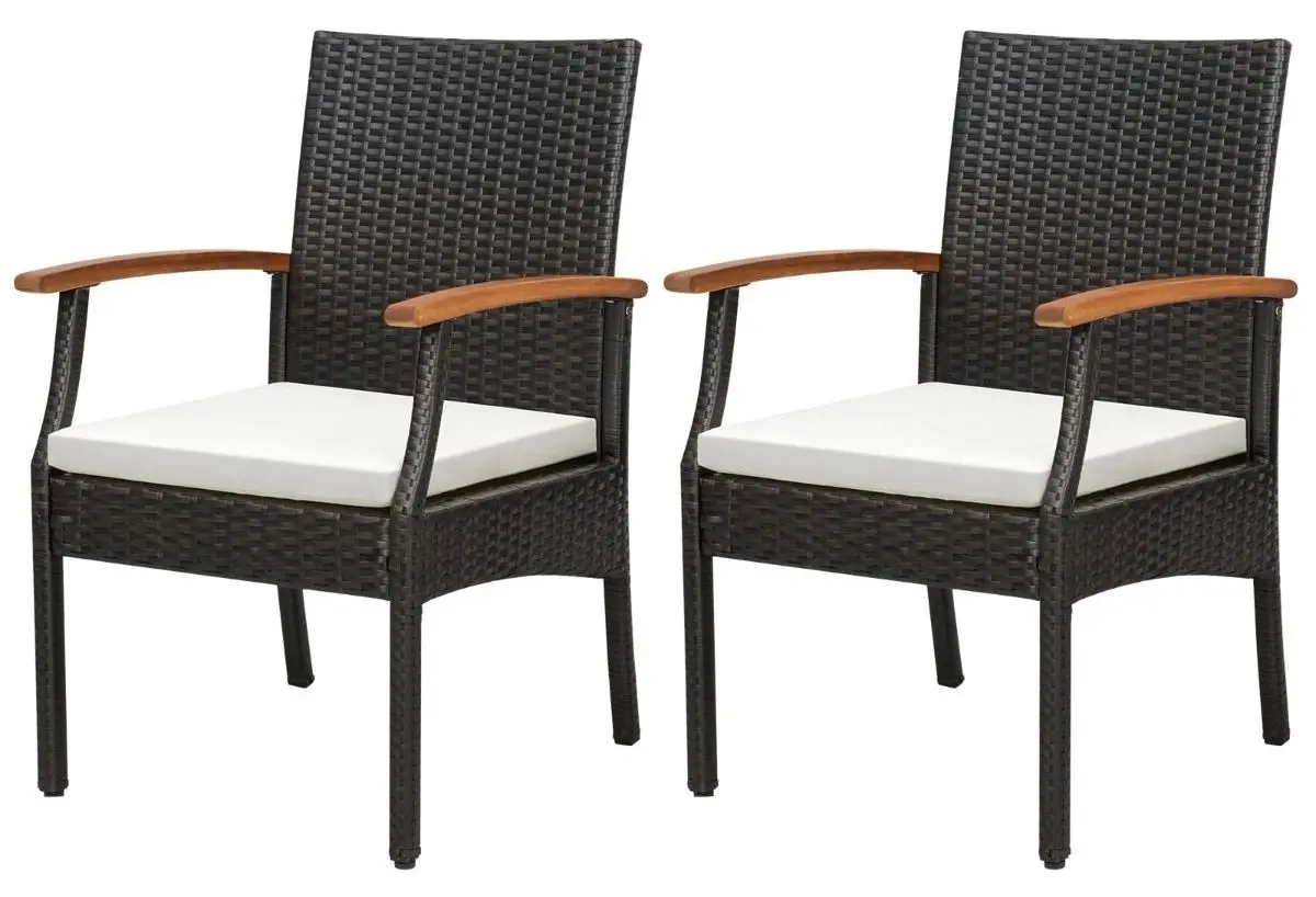 Набор садовых стульев Costway HW70831-2 (Brown/Ivory)