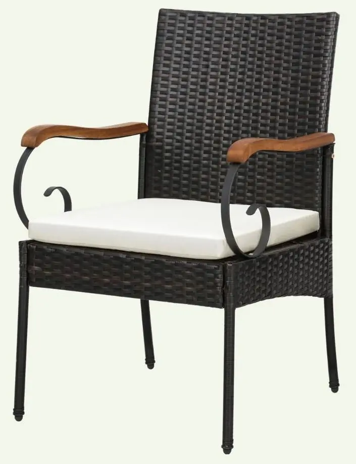 Set scaune de gradina Costway HW70833-2 (Brown/Ivory)