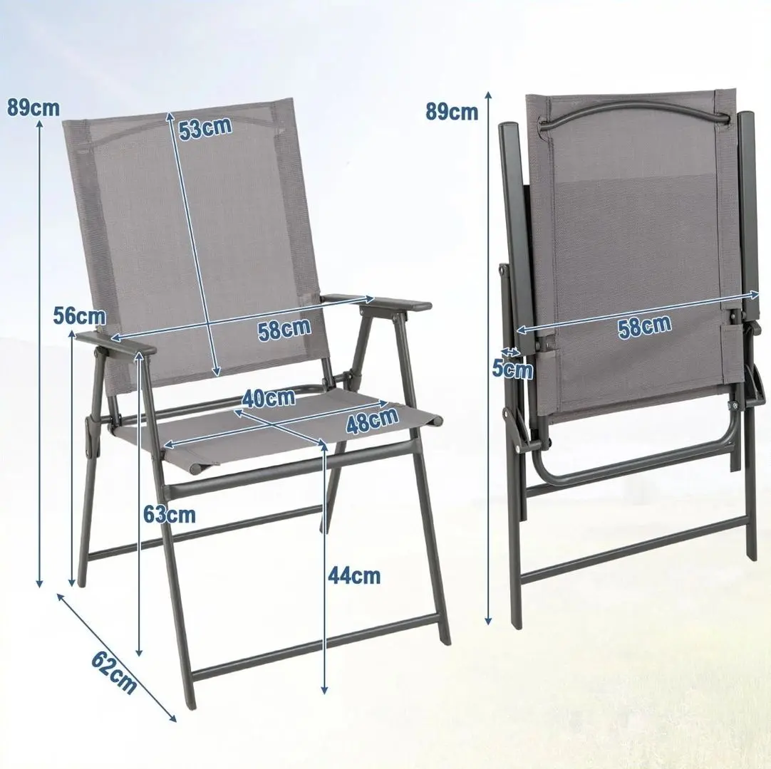 Set scaune de gradina Costway NP11024GR-2 (Grey)