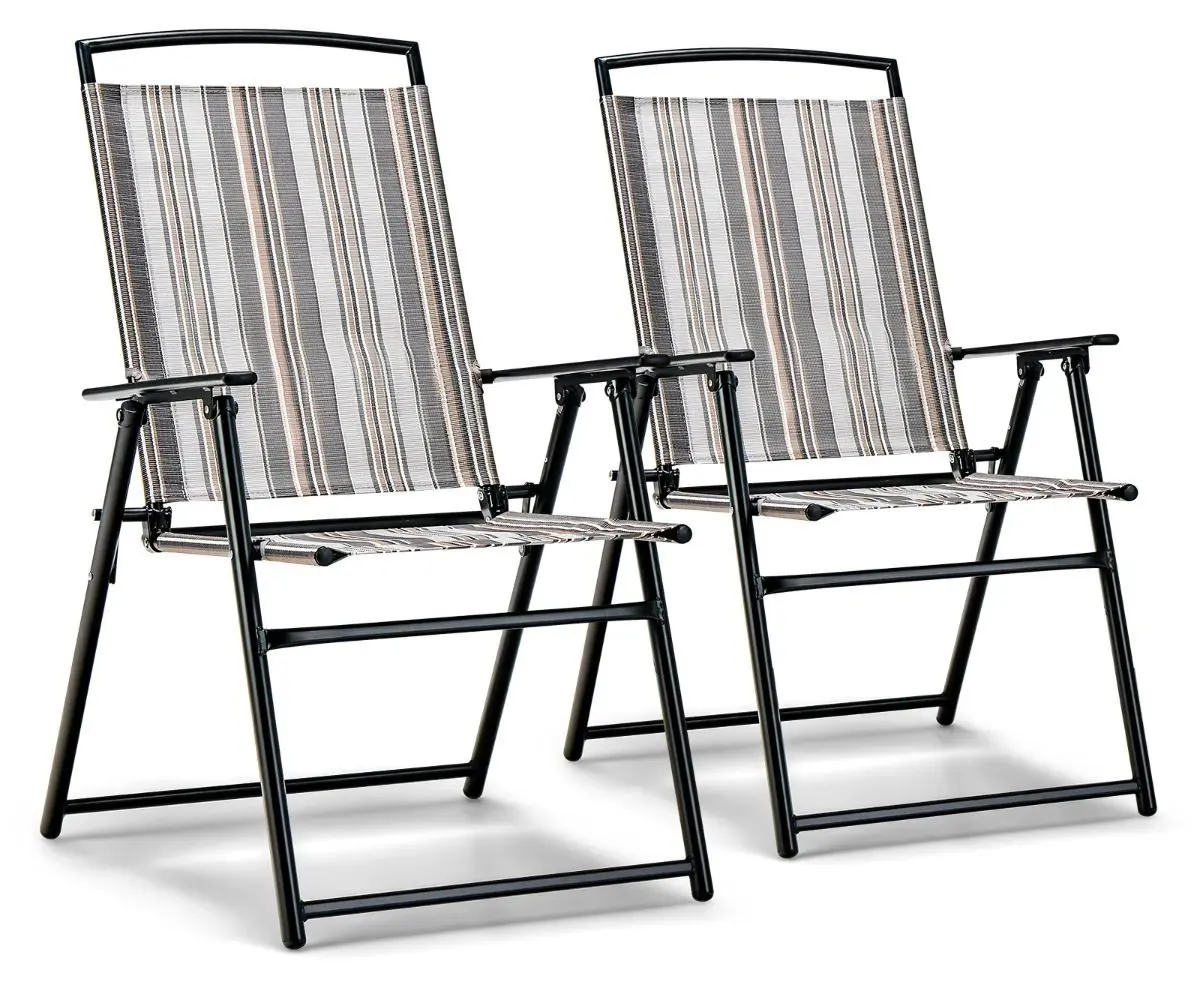 Set scaune de gradina Costway NP11098GR-2 (Grey/Black)