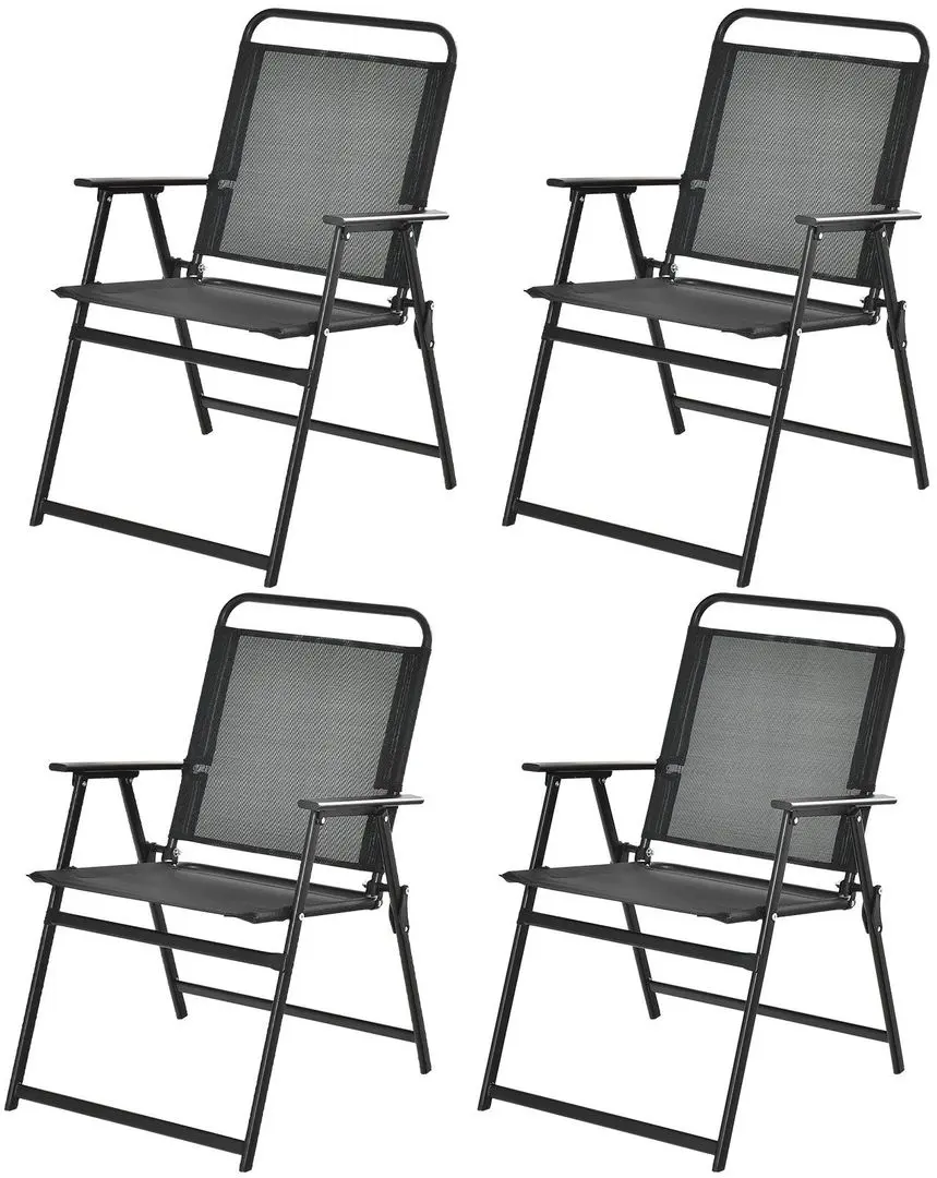 Set scaune de gradina Costway NP11144DK-4 (Black)