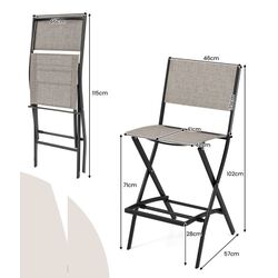 Набор садовых стульев Costway NP11341CF-2 (Black/Brown) Thumb