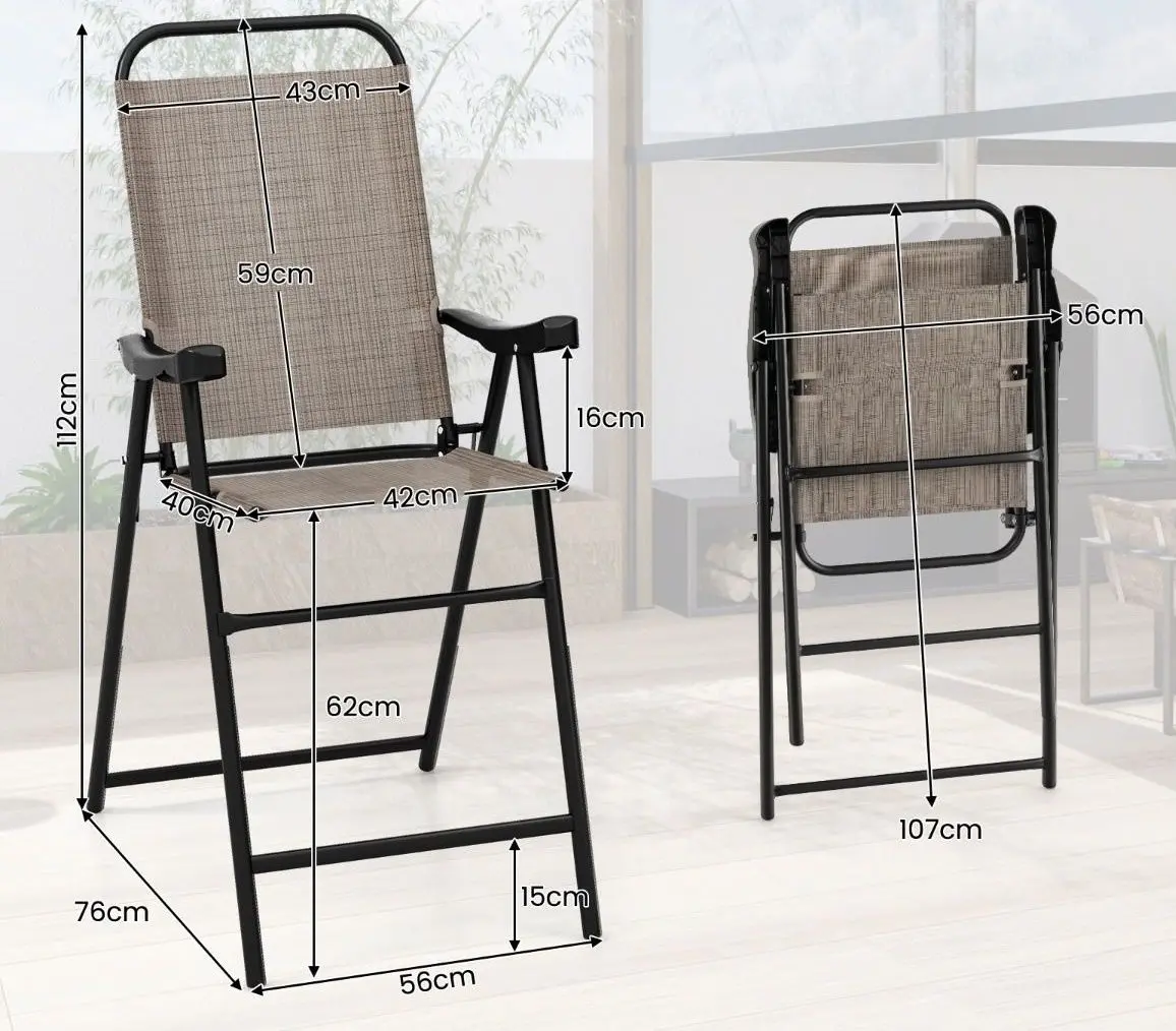 Set scaune de gradina Costway NP11342CF-2 (Black/Brown)