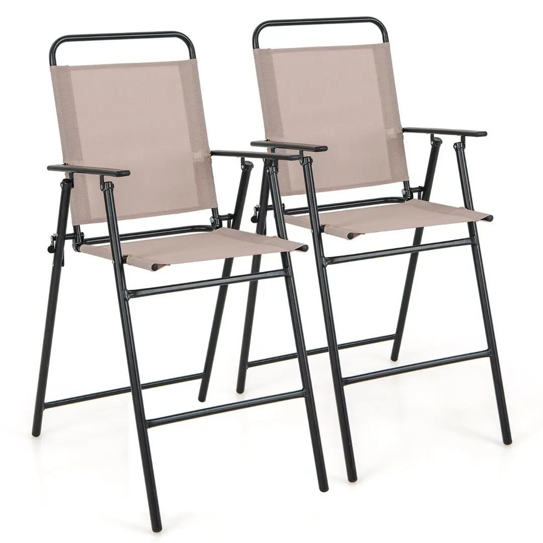 Set scaune de gradina Costway NP11356BE-2 (Black/Beige)
