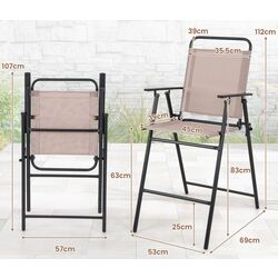 Set scaune de gradina Costway NP11356BE-2 (Black/Beige) Thumb