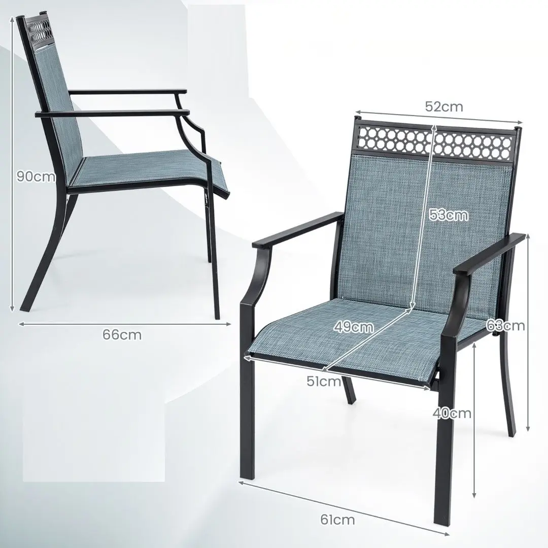 Set scaune de gradina Costway NP11362BL-2 (Blue)