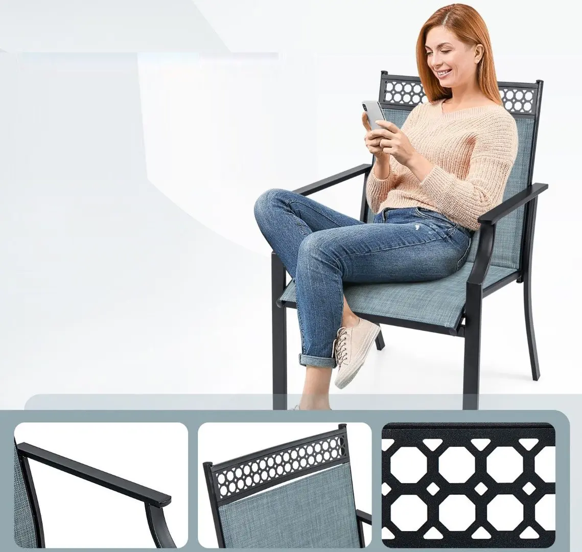 Set scaune de gradina Costway NP11362BL-2 (Blue)