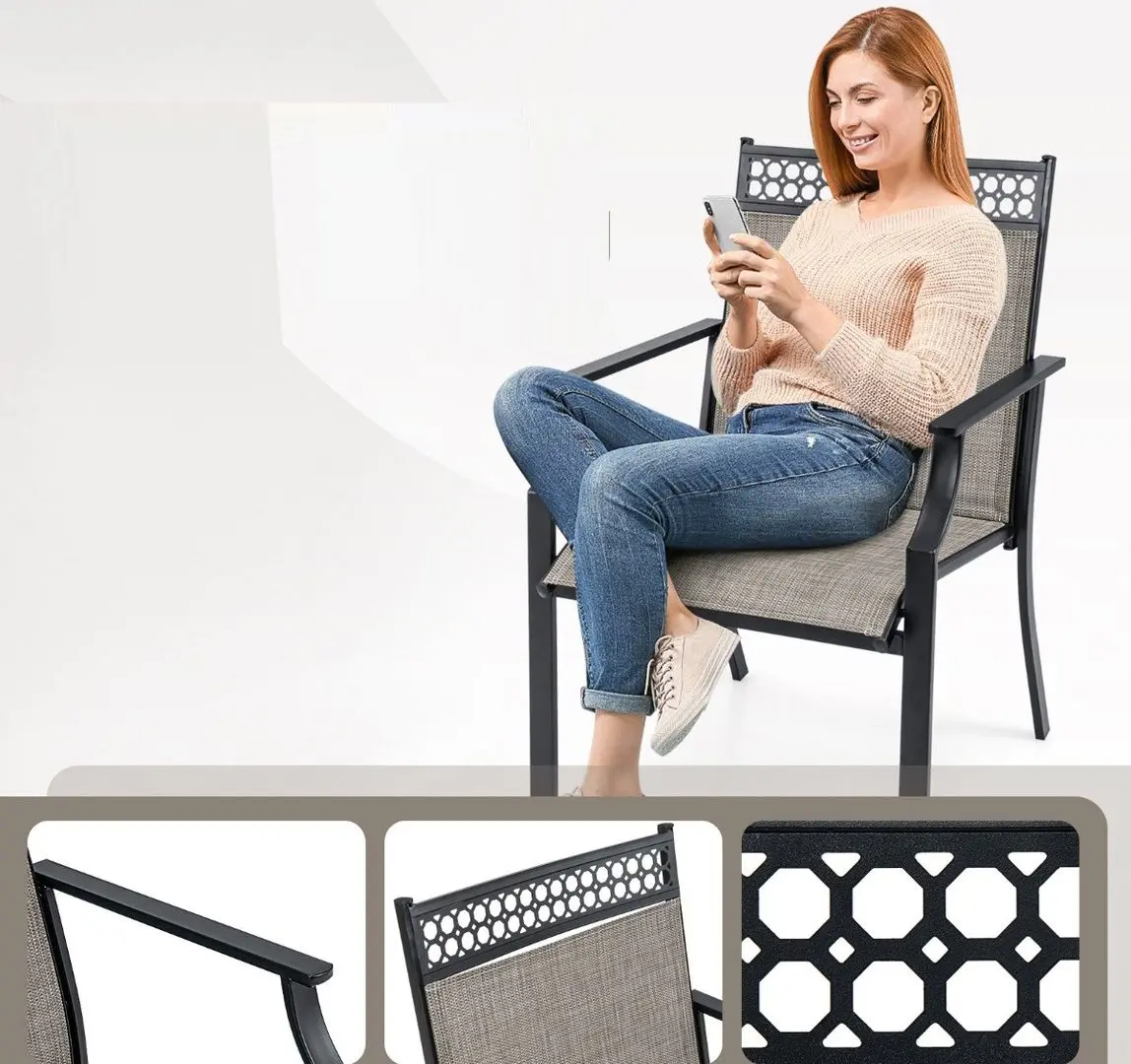 Set scaune de gradina Costway NP11362CF-2 (Brown)