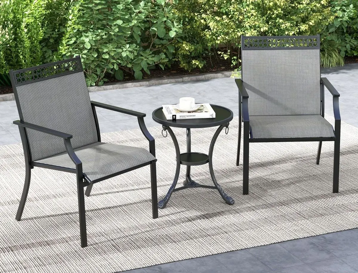 Set scaune de gradina Costway NP11362GR-2 (Grey)