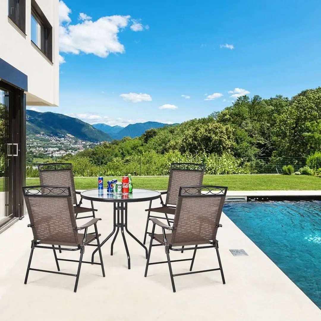 Set scaune de gradina Costway OP70338 (Brown) - 4