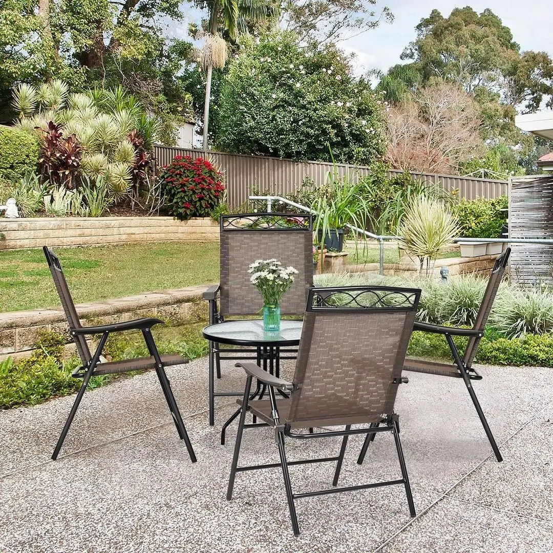 Set scaune de gradina Costway OP70338 (Brown) - 3