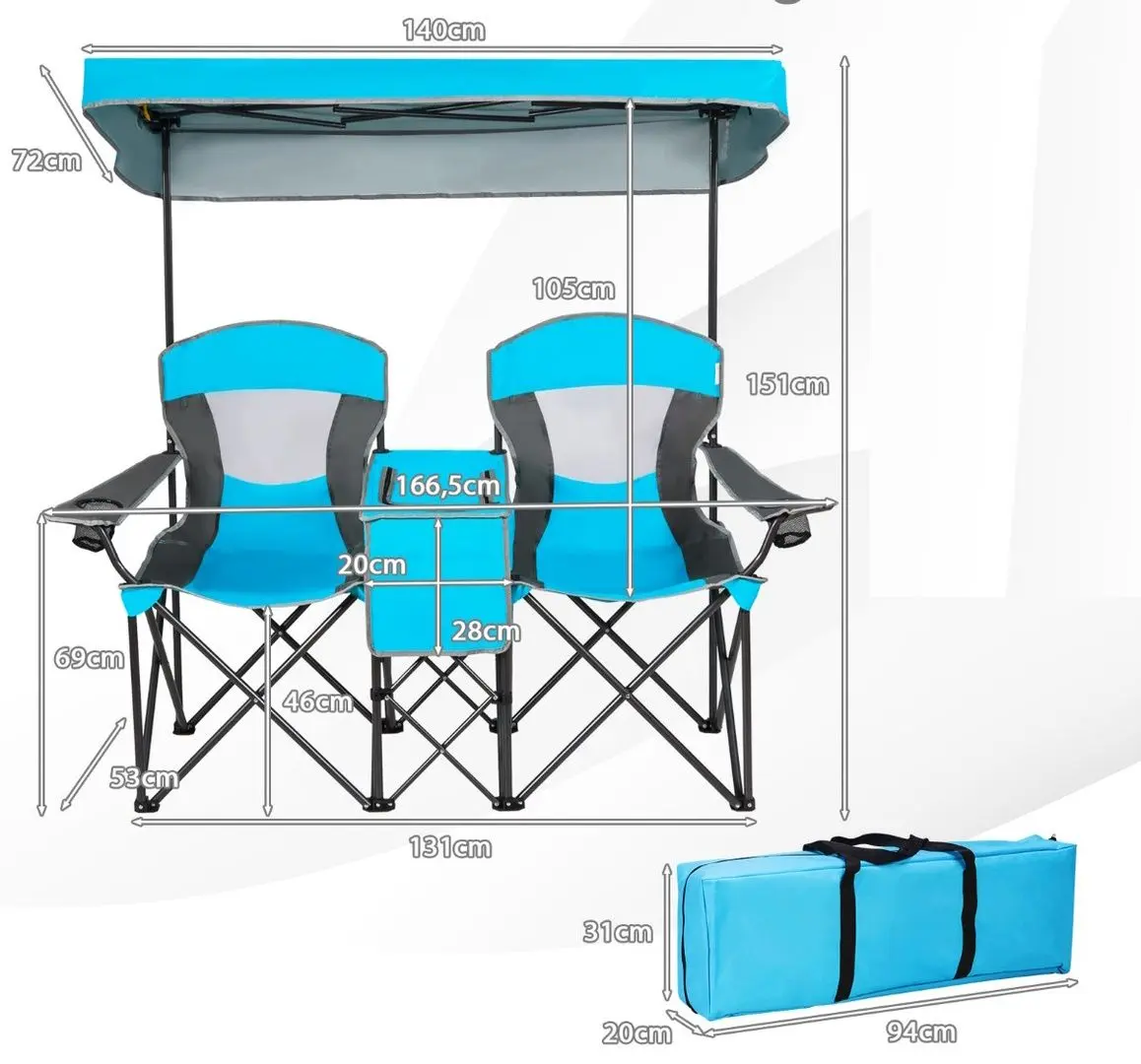 Set scaune de gradina Costway OP70569BL (Blue)