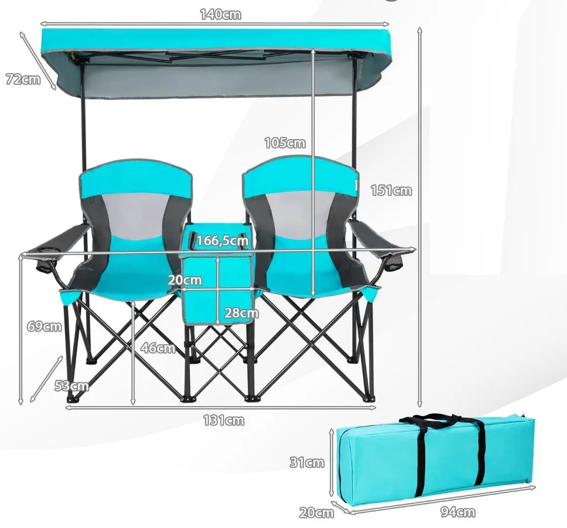 Set scaune de gradina Costway OP70569NY (Navy)