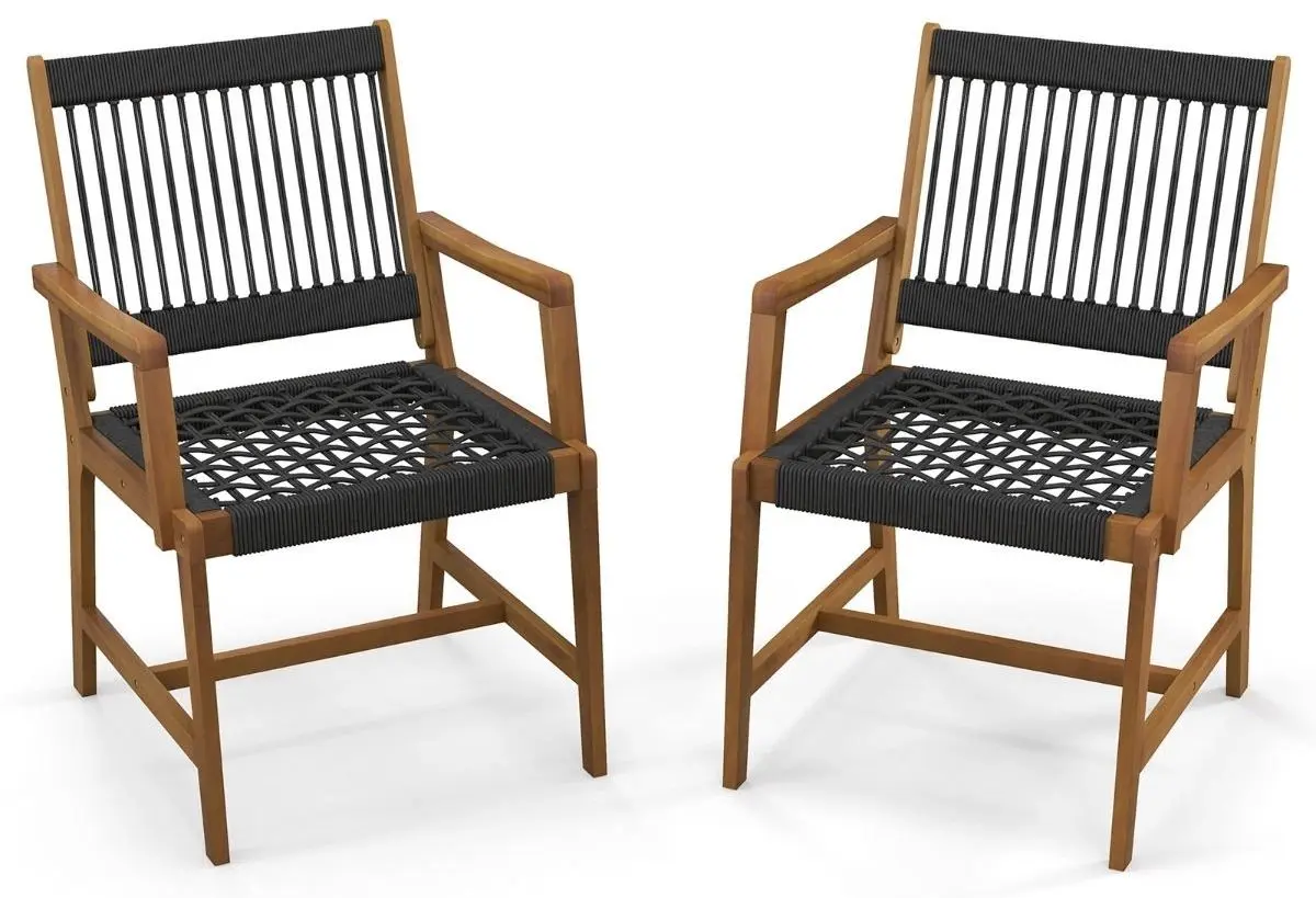 Set scaune Costway HW70896 (Wood/Black)