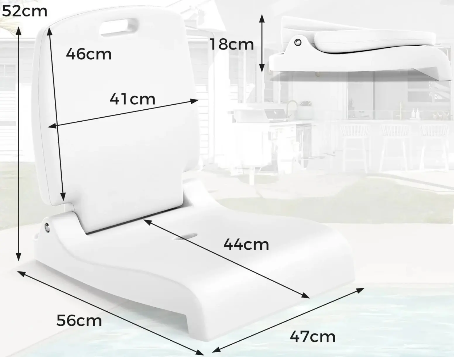 Переносное сиденье для улицы Costway NP12284WH (White) - 3