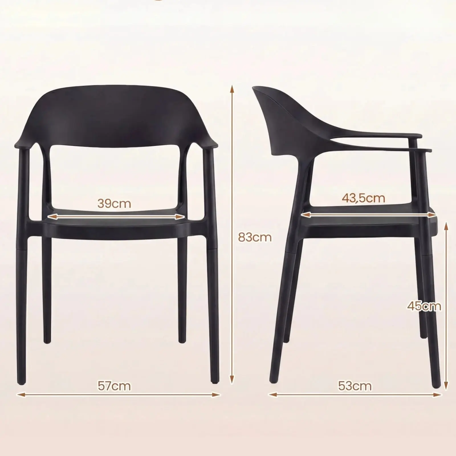 Scaun de gradina Costway JV13695DK-1 (Black) - 3