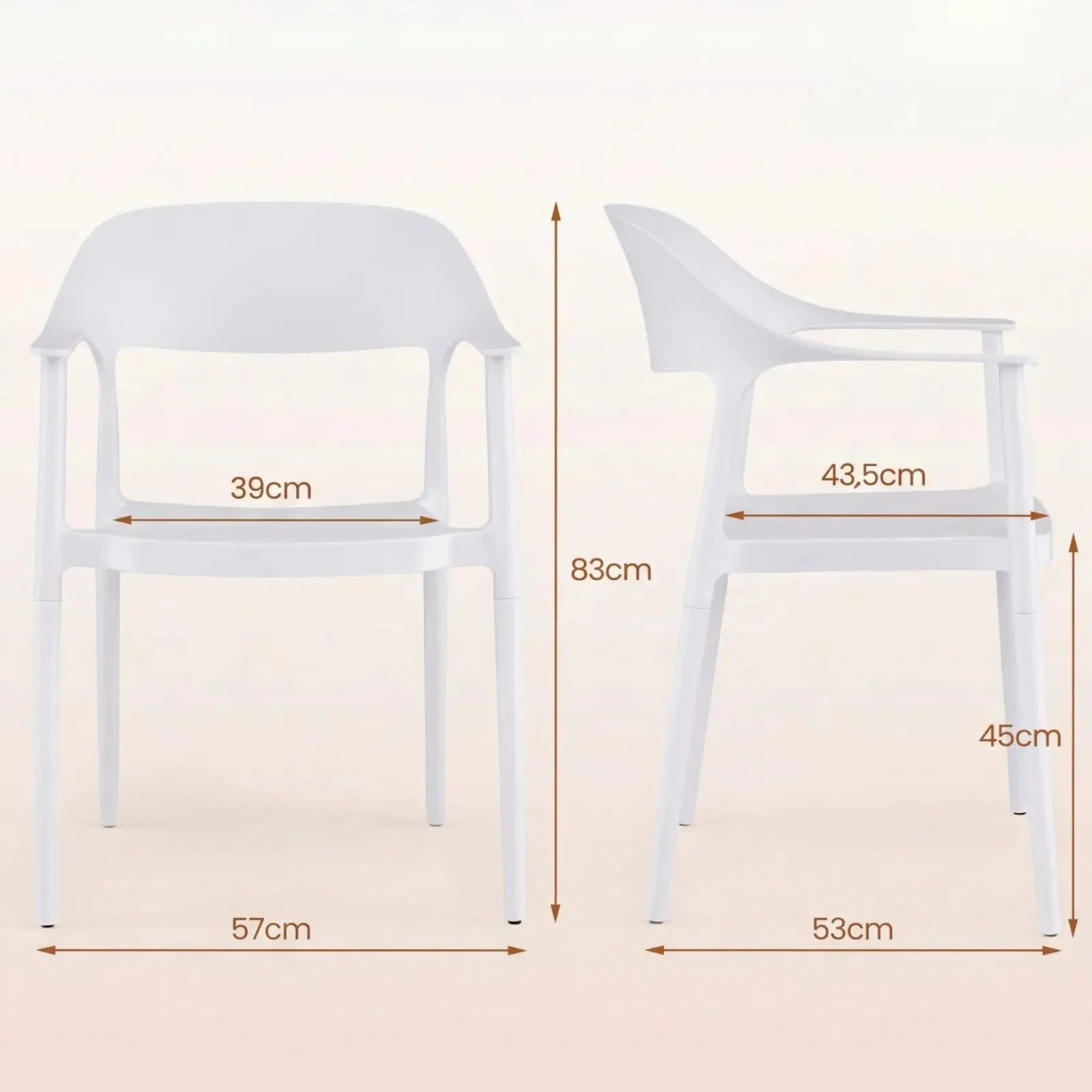 Scaun de gradina Costway JV13695WH-1 (White) - 3