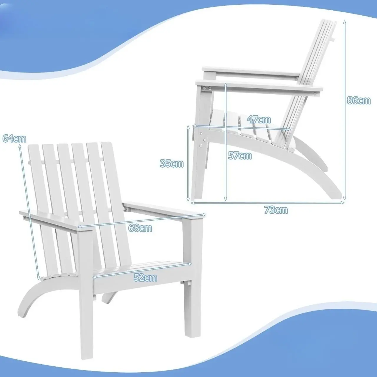 Садовый стул Costway OP70602WH (White)